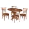 International Concepts 36 in. Solid Wood Round Extension Dining Table with 4 Dining Chairs in Distressed Oak K42-36RXT-23B-C617-4 - alternate 4